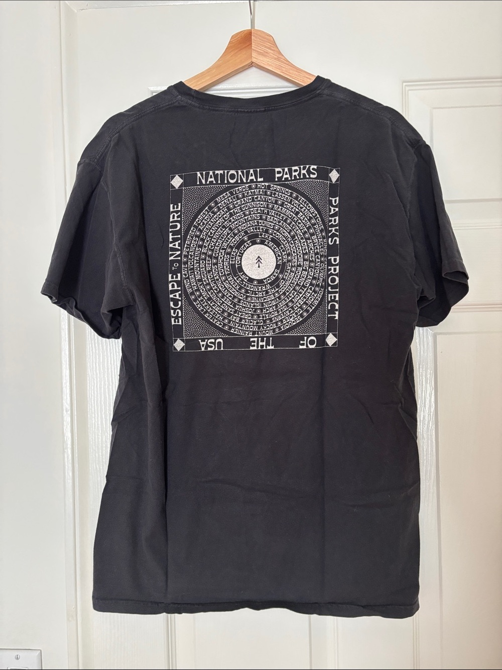 Parks Project Black Short Sleeve Tee with Circular National Parks Graphic